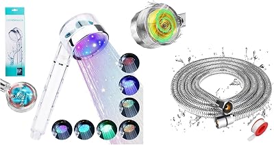 Hairstore LED Shower Head 7 Color Changing Water Powered High Pressure Water