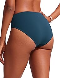 CRZ YOGA Bikini Bottoms for Women Mid Rise Full