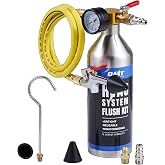 OMT AC Flush Kit with 33.5 oz Tank for R134a R12 R22 R410a | Steel Tank; 3.3ft Hose; Solvent Not Included; Automotive Air Conditioning Cleaning; Oil Removal; Component Maintenance