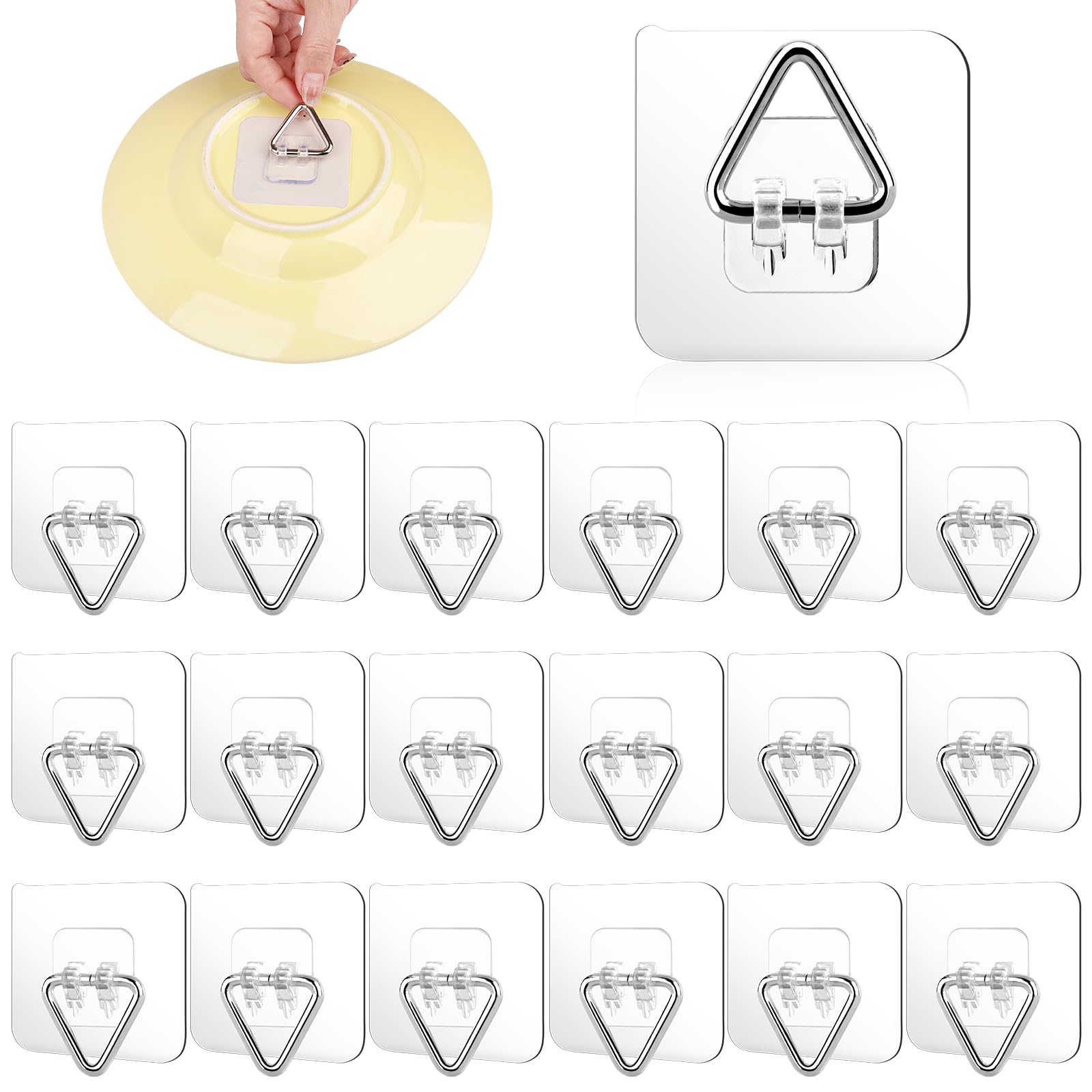 Photo 1 of COIDEA 18 Pack Invisible Plate Hangers for The Wall, Vertical Adhesive Wall Plate Hangers for Display, Art, Pictures, Decorative, 2.25 Inch