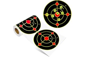 FERTAC 6'' Shooting Targets, 100 Pcs Splatter Targets for Shooting Range, Self Adhesive Paper Target Stickers with Bright Yel
