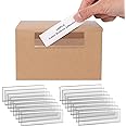 100-Pack 4" x 1" Shelf Tag Label Holders Adhesive Clear Shelf Tag Index Card Pockets Plastic Drawers File Cabinet Storage Bins Label Holder for Supermarket School Library Kitchen