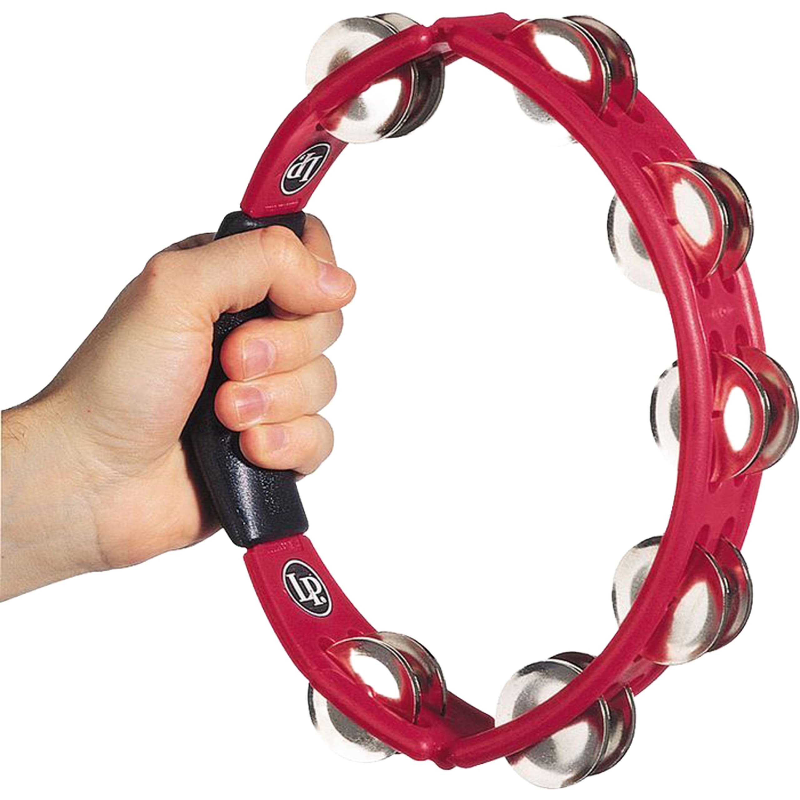 LP Latin Percussion Tambourin Cyclop Handmodell rot Stahlschellen zweireihig LP151 — image 1