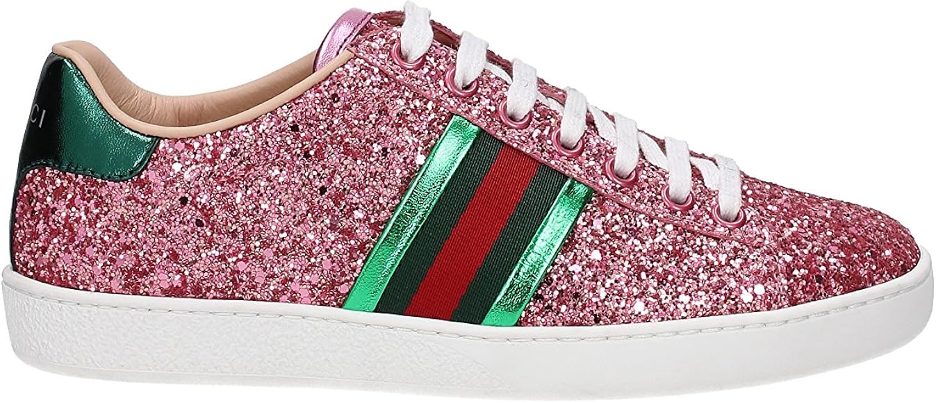 pink glitter gucci sneakers