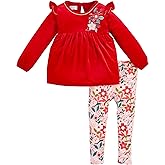 Mud Pie girls Mud Pie Children's Poinsettia Tunic and Legging Set