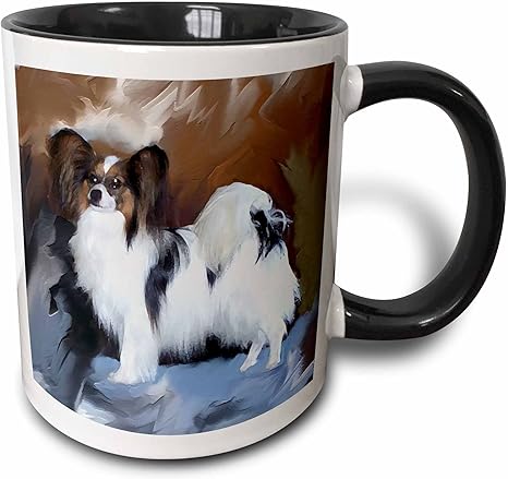 Amazon Com 3drose Perros Papillon Papillon Tazas Negro Blanco Kitchen Dining