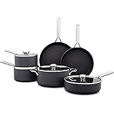 OXO Professional 10 Piece Cookware Pots and Pans Set, Hard Anodized Ceramic Nonstick PFAS-Free,Stainless Steel Handles,Induction,Skillets,Saute,Diamond Reinforced Coating,Dishwasher & Oven Safe,Black