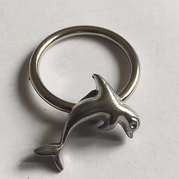 Delfino 2 X 3 Cm Tg228 Emblema Realizzato In Pregiato Peltro Inglese Su Un Anello Da Sciarpa Amazon It Giochi E Giocattoli