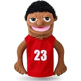 Role Play Hand Puppets Hand Plush Chef Doctor Fireman Pirate Detective Athlete Nurse Worker Hand Puppet Toys Puppets for Kids Storytelling Imaginative Pretend Play Teaching Preschool(Athlete)