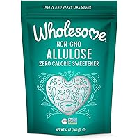 Wholesome Sweeteners Allulose Zero Calorie Granulated Sweetener, No Glycemic Impact, Non GMO, No Erythritol, Gluten Free & Ve