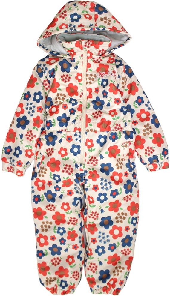 Amazon Co Jp ジャンプスーツ キッズ 女の子 防寒 スノーコンビ つなぎ 花柄 ベージュ 1cm 服 ファッション小物