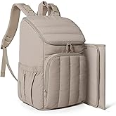BAGSMART Diaper Bag Backpack with Changing Pad, Insulated Bottle Holders | Large Capacity, Water-resistant, Puffer Travel Baby Bag for Mom Dad Girl Boy, Pa&ntilde;aleras Para Bebe, Baby Shower Gifts