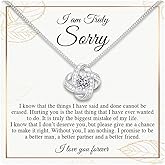 Larvincy I Love You I'm Sorry Gifts For Her, Apology Gift For Her - Wife, Girlfriend, Soulmate - Forgive Me Necklace With Heartfelt Message In A Stunning Box, Let's Start Over Love Necklace Present