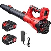 SIEARPUORL 6-Speed Modes Cordless Leaf Blower 21V,200MPH High-Velocity Electric Blower,Lightweight for Dry/Wet Leaves,Lawn Debris,Garage and Driveway Cleaning,Red