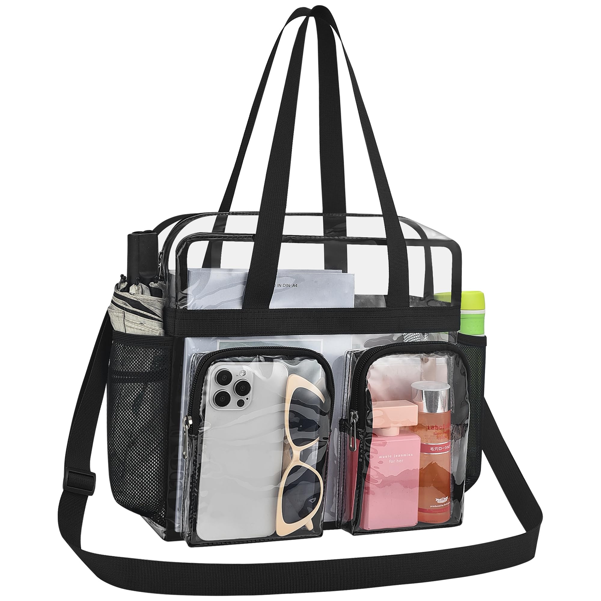 Photo 1 of Clear Bag for Stadium Events 12x6x12 Gym Totes Clear Tote Bag for Women Transparent Lunch Bag for Work Sports Concert