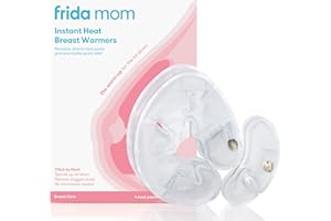 Frida Mom Instant Heating Pads for Breasts, Reusable Click-to-Heat Relief, Breastfeeding Essentials - 2 Small & 2 Large Heat Pads, 4pc set