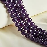 60pcs 6mm Natural Amethyst Beads Gemstone Beads Round Loose Beads for Jewelry Making