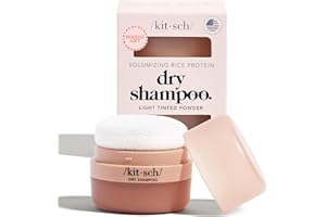 Kitsch Dry Shampoo Powder with Rice Protein for Women & Men - Unscented, Volumizing, No White Cast,Organic, Paraben Free, Non Aerosol for Oily and Light Hair, Travel Size | Ideal Gifts for Women - 8g