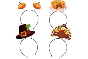 Your Little Lovely 8PCS Thanksgiving Turkey Headband Decorations - Fall Pumpkin Head Boppers Party Favors Accessories Supplies