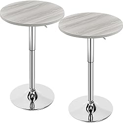 Yaheetech Round Bar Table, Adjustable Height and
