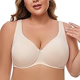 sheroine Minimizer Underwire Full Coverage Unlined Seamless Bra Women's Plus Size Unpadded Everyday Support Bras