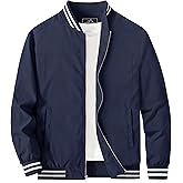 MAGCOMSEN Men's Bomber Jacket Lightweight Windbreaker Jackets Zip Up Windproof Jackets Casual Spring Fall Coat for Golf
