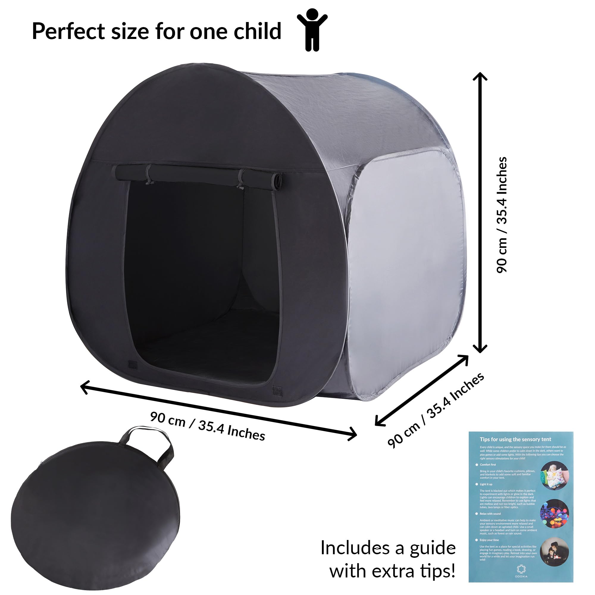Sensory Play Tent | Calming Hideout for Kids | Sensory Den | Pop-up | Blackout | Indoor Tent | Easy to Setup | Helps with: SPD, Anxiety, ADHD, Autism & More | Single Size