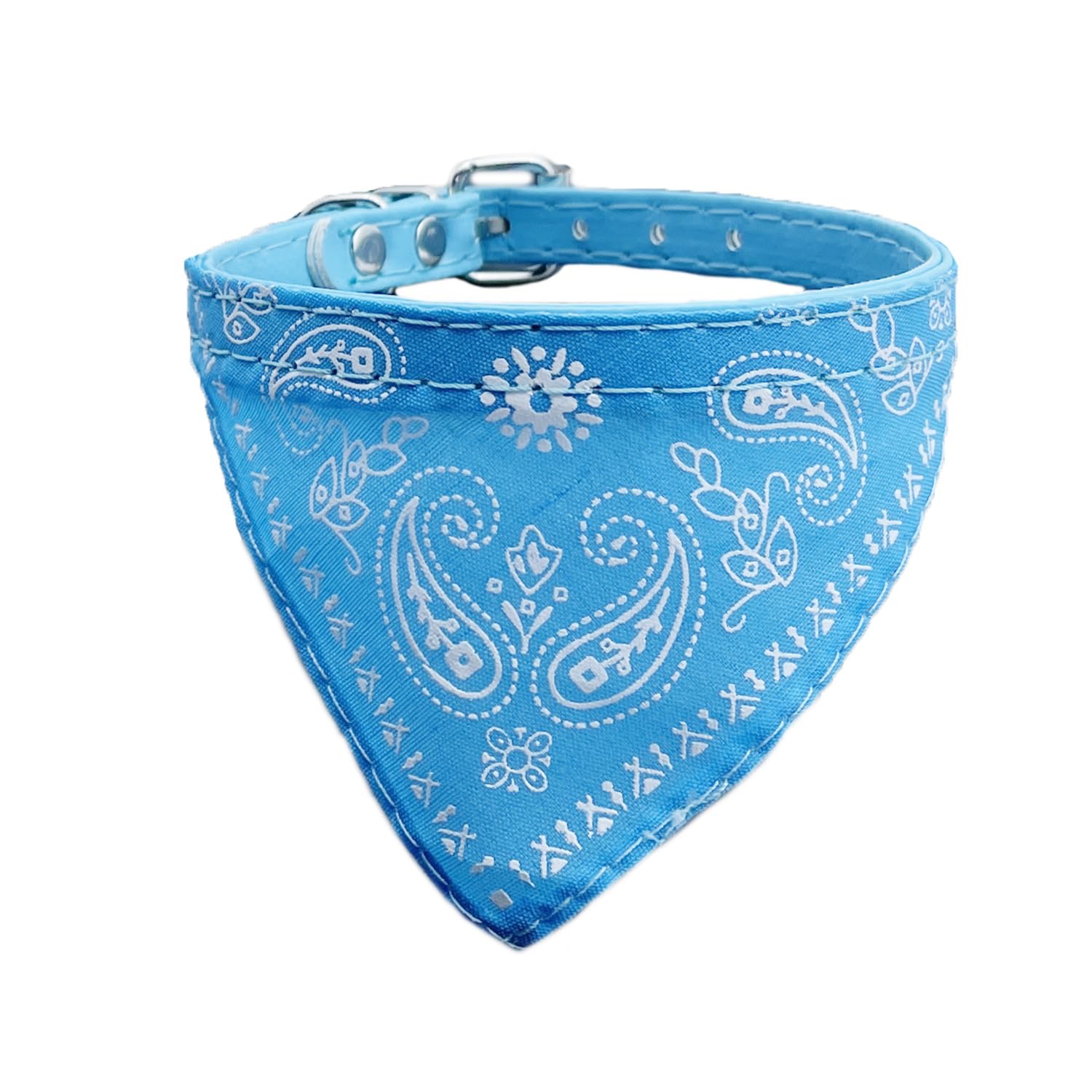 Newtensina Fashion Dog Bandana Collar Dog Collar Boy Medium Bandana Puppy Bandana with Collar for Dogs - Light Blue - S
