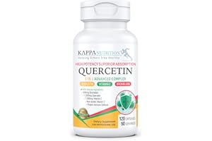KAPPA NUTRITION Quercetin 1,000mg, Bromelain 500mg and Vitamin C 1,000mg, (120 Capsules), 3 in 1 from Bioflavonoids, Supports Immune, Cardiovascular & Respiratory Health, Seasonal Allergy Relief.