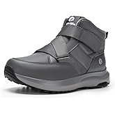 FitVille Mens Snow Boots Extra Wide Width Slip On Winter Boots Shoes Water Resistant Outdoor Warm Lined