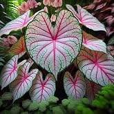 2 Fiesta Caladium Bulbs for Planting - Perennial Hosta, Elephant Ears, Fancy (2 Bulbs)
