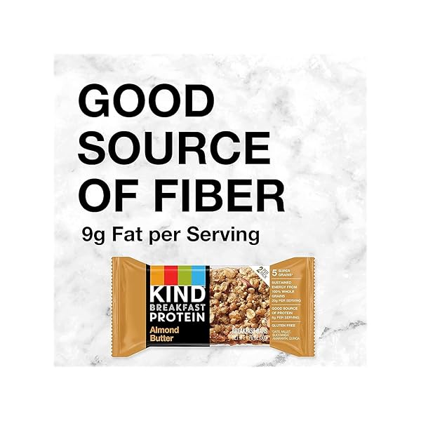 KIND BREAKFAST PROTEIN BARS, ALMOND BUTTER, GLUTEN FREE, LOW SODIUM, HEALTHY SNACKS, 8G PROTEIN, 6 COUNT (6 PACKS OF 2 BARS)