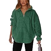 Daacee Oversized Lightweight Quilted Pullover Jacket for Women Half Zip Up Puffer Jackets Padded Outwear XS-2XL