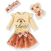 FUNMETA Baby Girl Outfits Long Sleeve Crewneck Romper+Tutu Skirt+Leg Warmer+Headband Holiday Dress Newborn to 18 Months