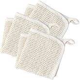 LLMSIX 3pcs Exfoliating Washcloth, Wash Cloths for Showering, Loofah Washcloth for Women and Men Wash Face Take a Shower