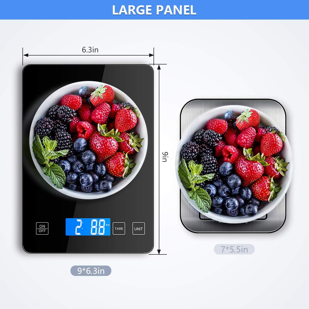 Nicewell Food Scale Digital Weight Grams and oz, 22lb Kitchen Scale for Cooking Baking, 1g/0.1oz Precise Graduation, Sleek Tempered Glass Platform: Industrial & Scientific