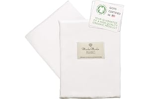 MakeMake Organics Organic Pillow Protectors (Set of 2) GOTS Certified Cotton Pillow Cases Zippered Natural Resistant Breathable Safe Non Toxic Fits King Pillows (20x36, Pearl White)