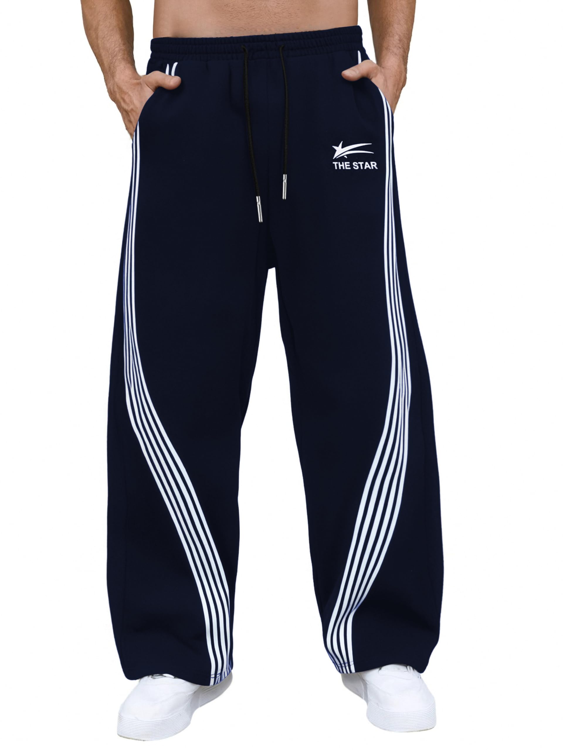 GORGLITTER Men's Baggy Wide Leg Sweatpants Y2K