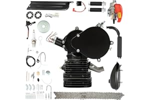 CUBELLIN Upgrade 110CC Bicycle Engine Kit 2 Stroke Motorized Bike Kit Gas Powered Engine Motor Kit with CDI System Foot Pedal Start Bike Kit for 26/28" Bikes (Black)