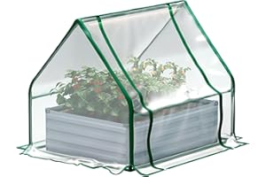 Foxlang 4x3x1ft Galvanized Raised Garden Bed with Cover,Outdoor Planter Box Metal Patio Kit Planting Bed for Vegetables Flowers Herb,Grey