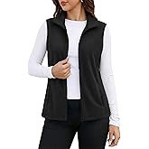 MAGCOMSEN Women's Fleece Vest Outerwear Sleeveless Lightweight Zip Jackets Warm Soft Vests with Zipper Pockets