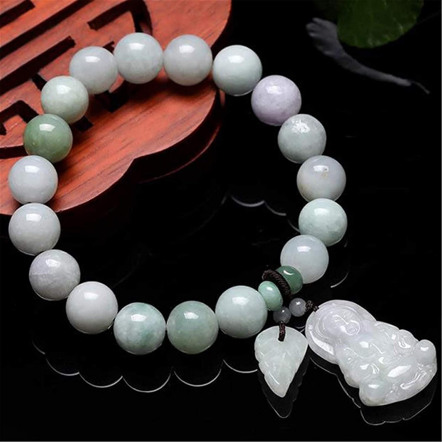 Feng Shui Wealth Bracelet Jade Bangle Jadeite Stretch Bracelet with