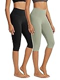 ODODOS 2-Pack Buttery Soft Lounge Yoga Capris for