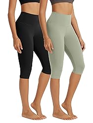 ODODOS 2-Pack Buttery Soft Lounge Yoga Capris for