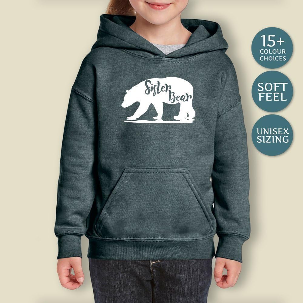 Child's Sister Bear Hooded Jumper, Gifts for Daughter, Gift For Niece, Christmas Gift, Jackets For Girls, Fathers Day Gift, First Fathers Day, Sister Bear Hoodie, Sister Bear Jacket