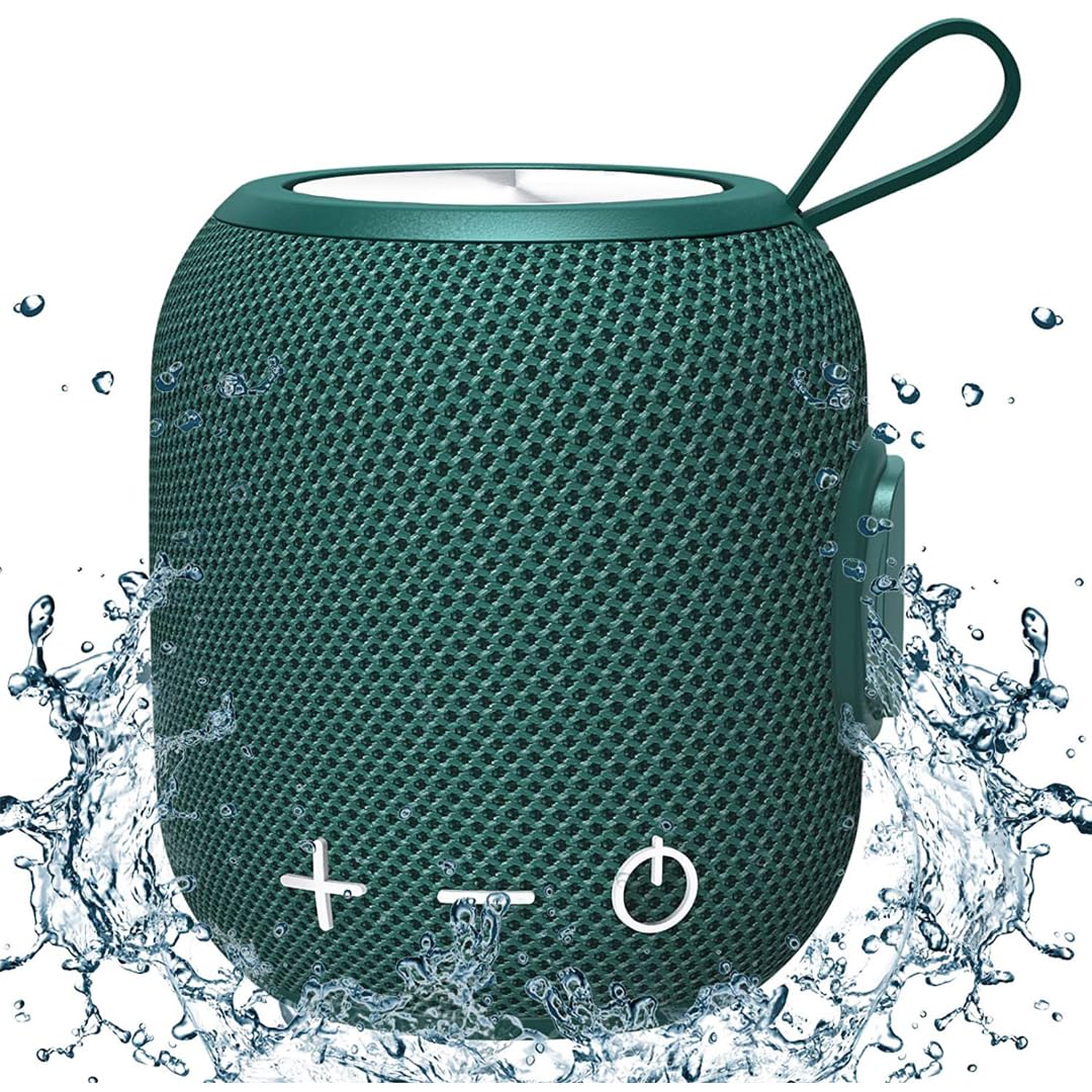 FIGMASU Bluetooth Speaker Portable Speakers Mini Bluetooth 5.2 Dual Pairing Wireless Speakers, 360 HD Surround Sound & Rich Stereo Bass IPX7 Waterproof for Travel, Pool and Outdoor(Green)