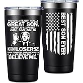 Grifarny Son Gifts from Mom, Dad - Valentines Day Gift for Sons - Christmas, Fathers Day, Birthday Gifts for Adult Sons - You Are a Really Really Great Son Tumbler Cup 20oz