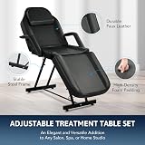VONLUCE Adjustable Massage Bed 3 Section Steel Frame 330lbs Capacity Black view 2