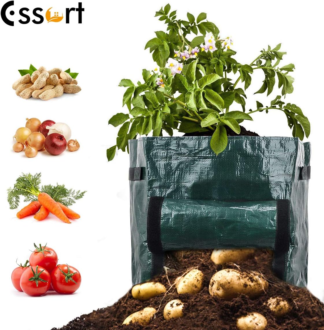 ESSORT Potato Grow Bags, Vegetable Grow Planter Bag with Visualization