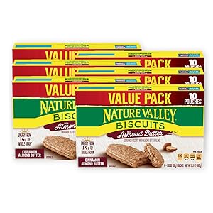 Nature Valley Biscuits, Almond Butter Breakfast Biscuits w/ Nut Filling,10 Ct, 6 Boxes